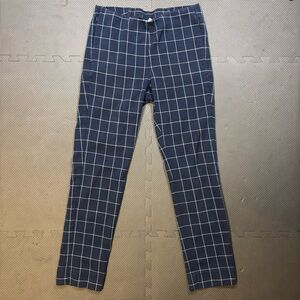 J. Jill Essential cotton stretch Pull On Pants Women Size 4 Navy blue plaid
